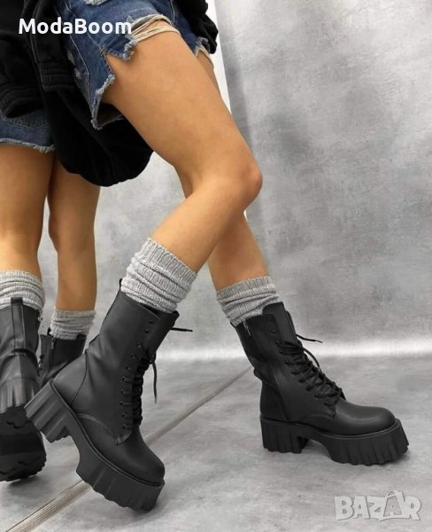 Кожени боти на ток , снимка 1