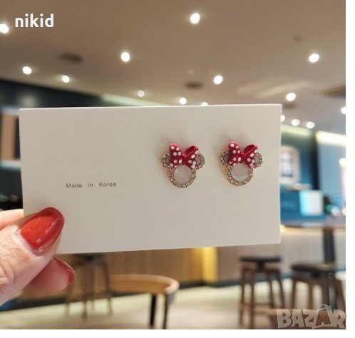 Чифт обеци Мини Маус Дамски , снимка 1