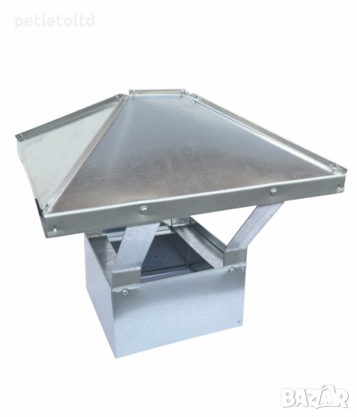 Шапка за комин от поцинкована ламарина (модел - четирискатна) - размерите са посочени в текста, снимка 1