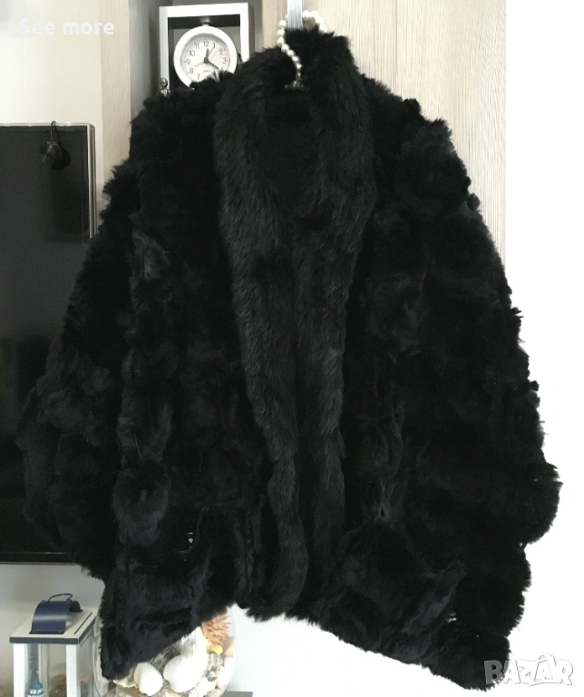 Палто от заешка кожа LAPIN с флорални мотиви, снимка 1