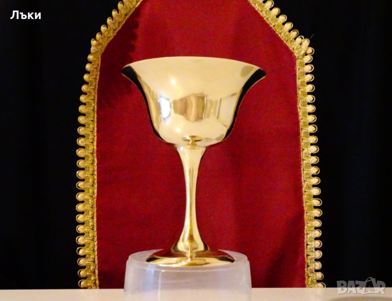 Бронзов бокал,бронзова чаша за вино. , снимка 1