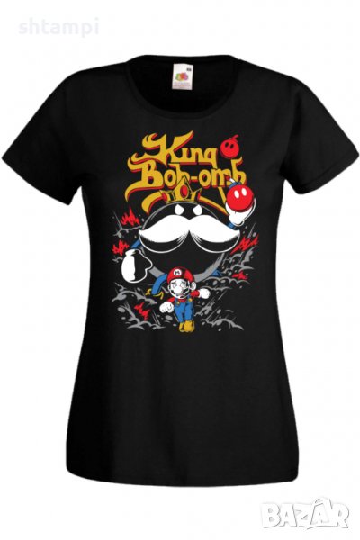 Дамска тениска Nintendo King Bob Omb,Игра,Гейм,Геймър,Подарък,Изненада,Повод,Празник,Събитие,Развлеч, снимка 1