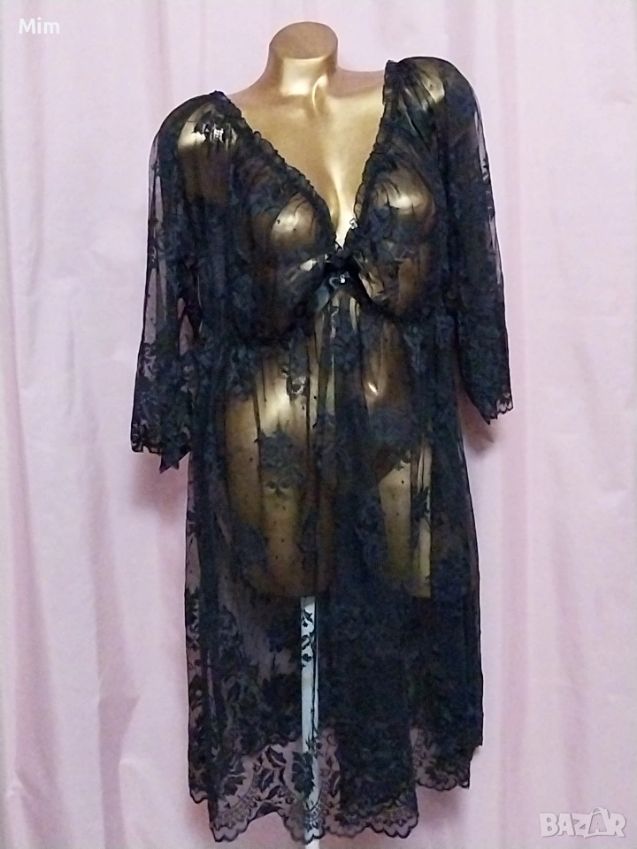 2XL Черна дантелена нощница / рокля /, снимка 1
