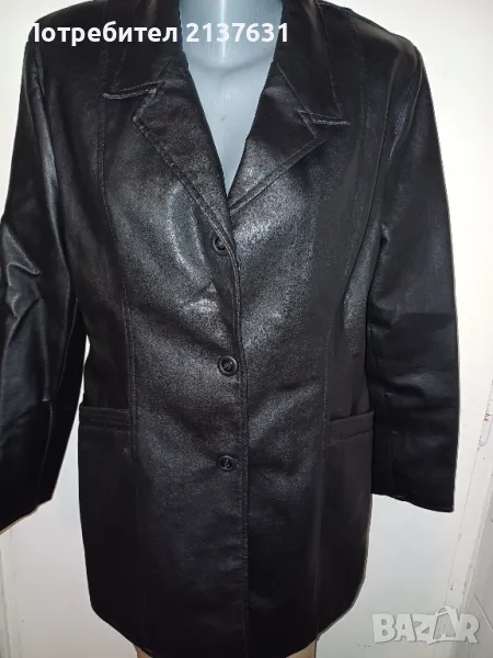 ДАМСКО КОЖЕНО ЯКЕ - L / XL - Дължина 77 см, снимка 1
