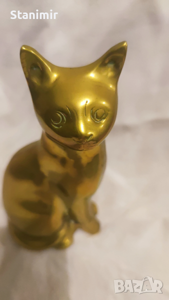 Бронзова статуетка на котка, снимка 1