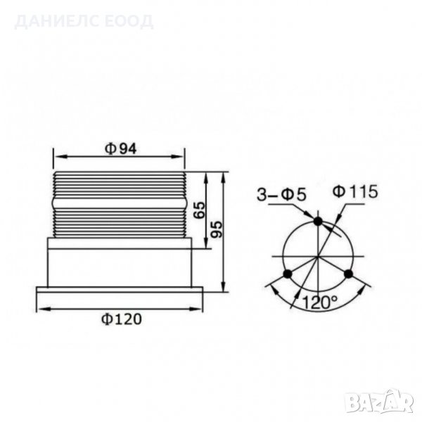 Аварийна сигнална LED лампа 12 / 24V блиц синя светлина., снимка 1