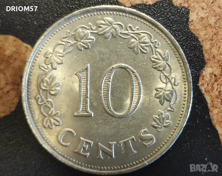 Монета Малта 10 цента, 1972, снимка 1