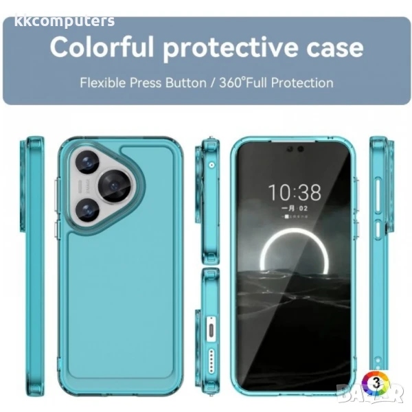 Huawei Pura 70 Силиконов Калъф Transparent TPU и Протектор, снимка 1