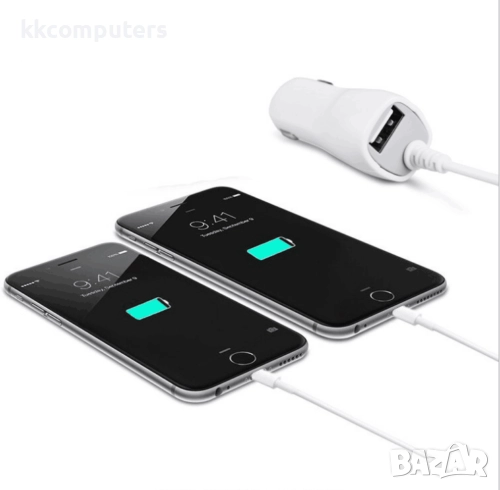 12V Зарядно за автомобил iPhone 2.1A / 1USB Port / Бял Баркод : 454185, снимка 1