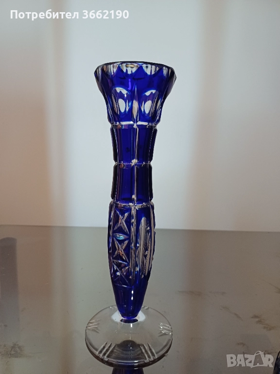 Сет от кристални вази и бонбониера, снимка 1