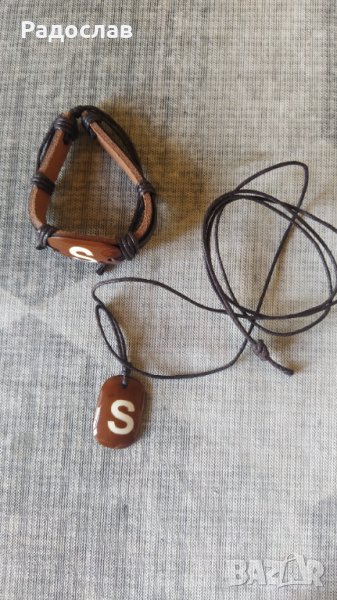 кожено гривна и колие, снимка 1