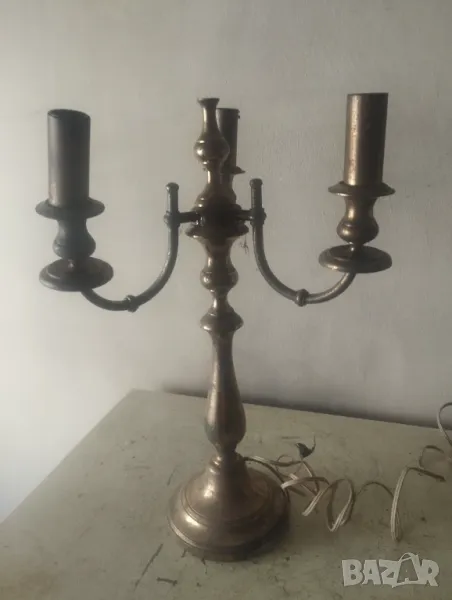 Стара настолна лампа тип свещник, снимка 1
