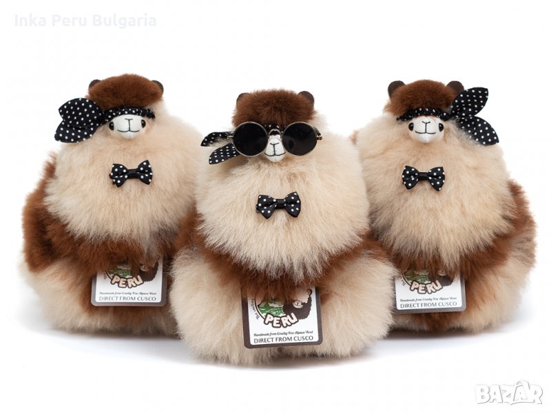  Усмихната алпака – малка, 23 см, Moccachino, снимка 1