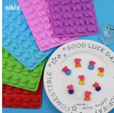 Пепа Пиг peppa pig малки силиконов молд форма желирани бонбони лед фондан шоколад, снимка 1