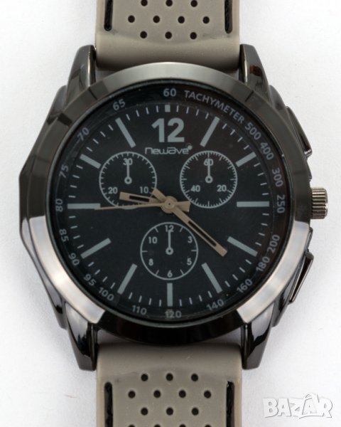 Черен unisex часовник със силиконова каишка марка Newave, снимка 1
