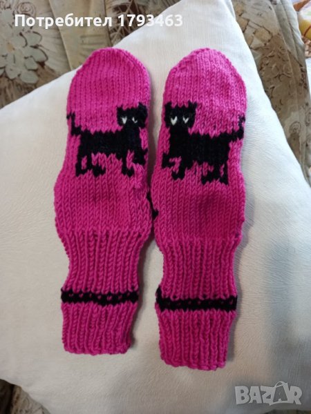 Ръчно плетени детски чорапи от вълна, ходило 20 см., снимка 1