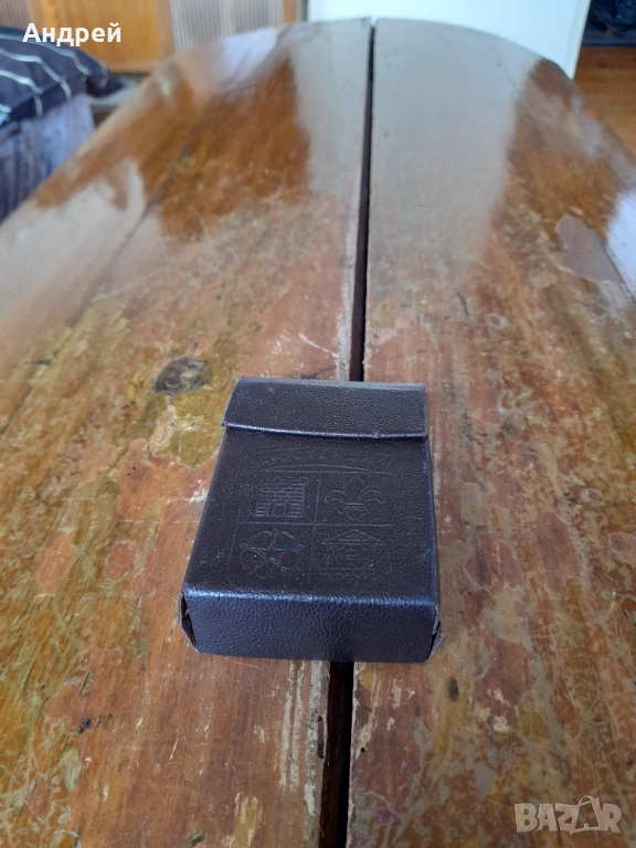 Стар кожен калъф за цигари,табакера Кюстендил, снимка 1