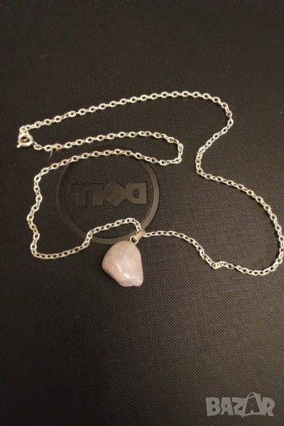 намален Сребърен синджир с розов кварц, снимка 1