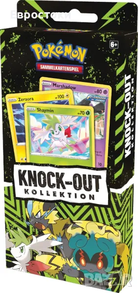 Pokémon – игра с разменни карти Knock Out Collection Shaymin, Zeraora & Marshadow. Немска версия, снимка 1