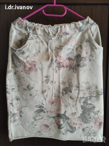 Спортна памучна пола на цветя, снимка 1