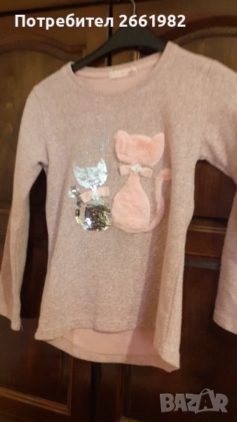 Детска розова топла блуза , снимка 1