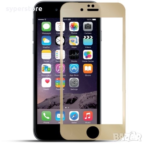 Стъклен протектор за iPhone 6G FullFace версия Gold, снимка 1