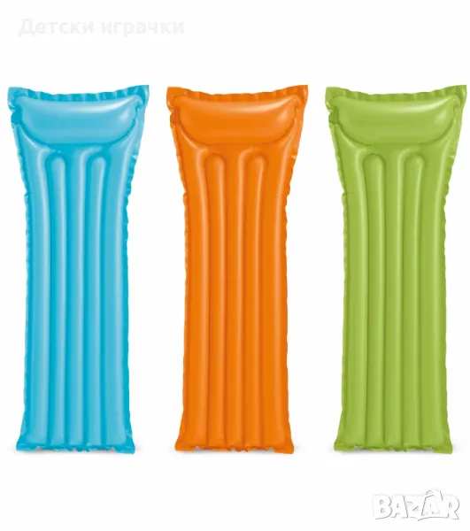 Надуваем дюшек Economats Intex, 183 х 69 см, PVC, вградена възглавница, четири цвята, снимка 1