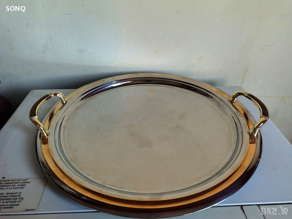 Страхотен Поднос Със Позлата 24К, снимка 1