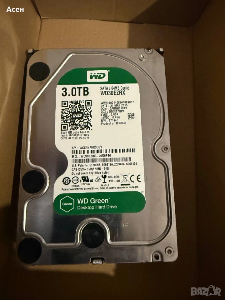  Продавам Хард Western Digital WD30EZRX 3TB SATA, снимка 1