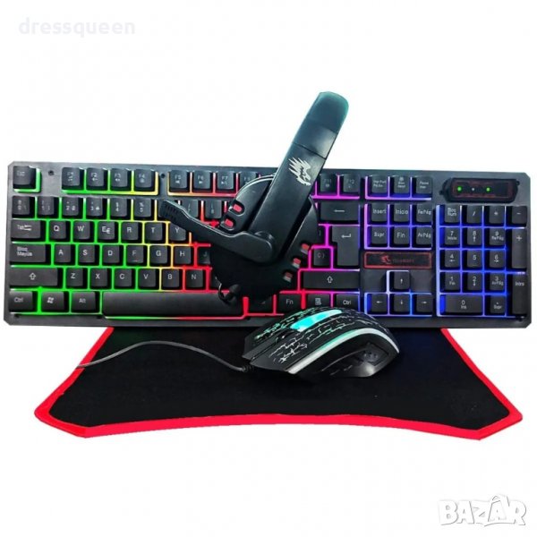 8816 Комплект Клавиатура, мишка+подложка и слушалки, снимка 1