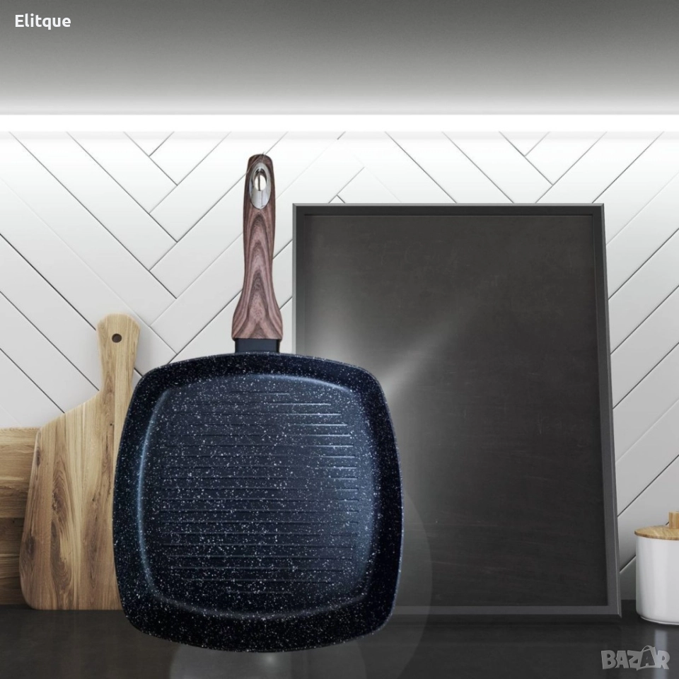 Висококачествен грил тиган с незалепващо гранитно покритие, 26 см, снимка 1