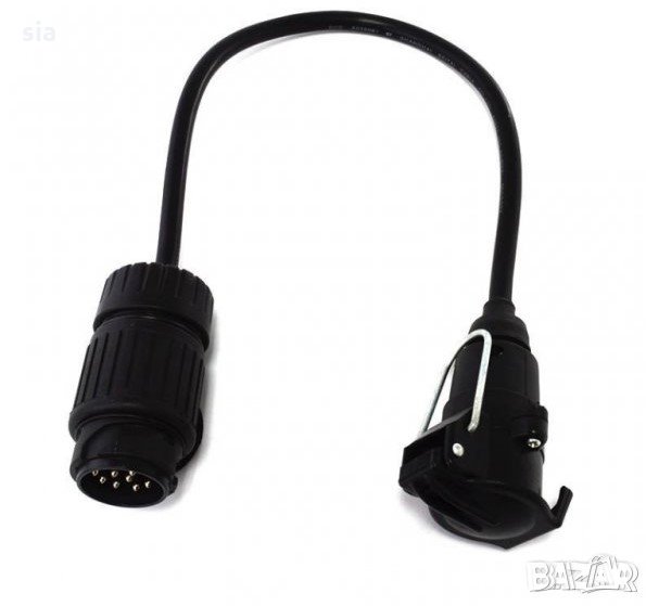 Преходник,Конектор, за букса за теглич за ремарке,каравана от 13 "евро" към стандартен 7, снимка 1