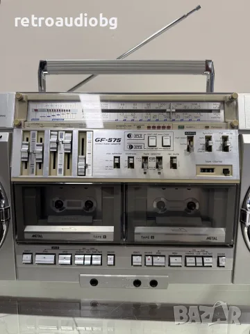 🔈Колекционерски ретро радиокасетофон SHARP GF-575  - Boombox - профилактиран🔉, снимка 3 - Радиокасетофони, транзистори - 55767378