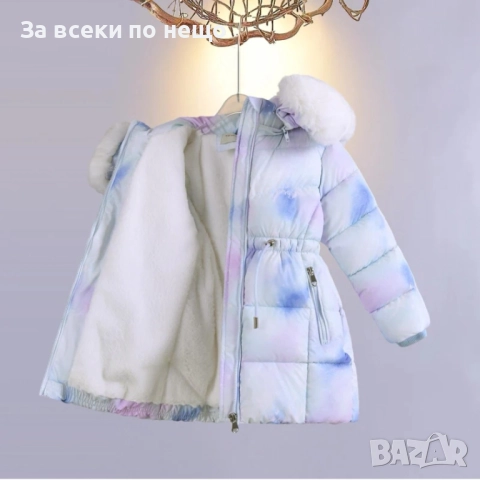 Детско Яке С Пух За Момиченце 1г 2г 3г Код Детски Находки28, снимка 2 - Детски якета и елеци - 52634475