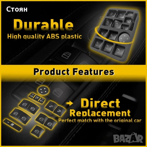 Бутони ел стъкла мерцедес, снимка 2 - Части - 52636847