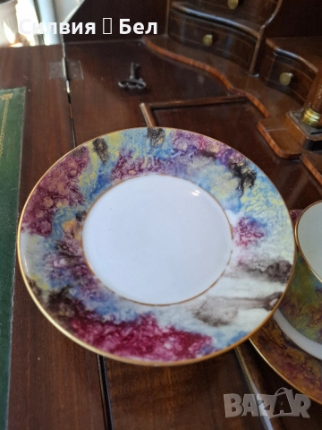 Винтидж комплект от две порцеланови чаши и чинийки "Limoges Paris", снимка 3 - Други стоки за дома - 51796143