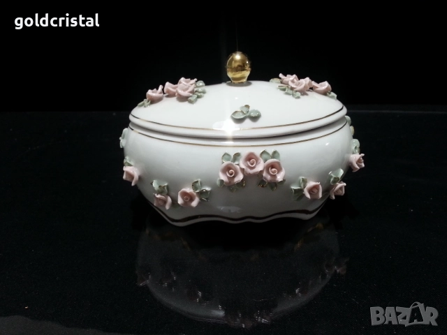 стар български порцелан кутия за бижута 