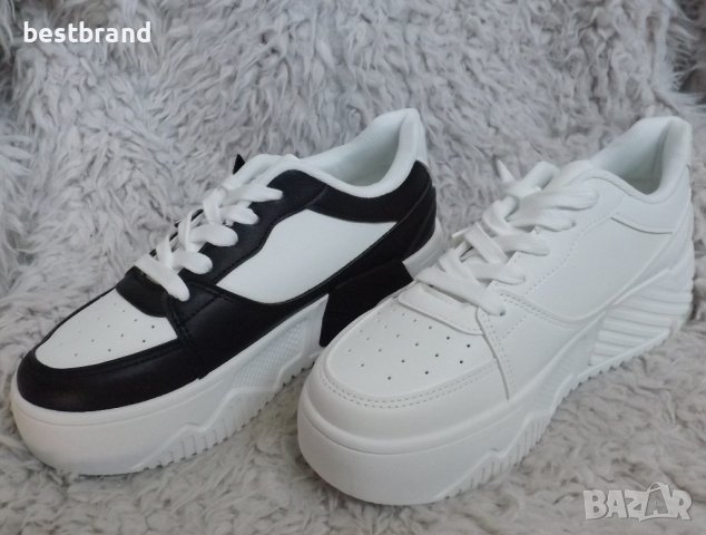 Маратонки, еко кожа, бели, код 367/40, снимка 6 - Маратонки - 44325752