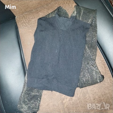 М/L   Черен чорапогащник със сребрист и златист брокат , снимка 5 - Бельо - 44302443