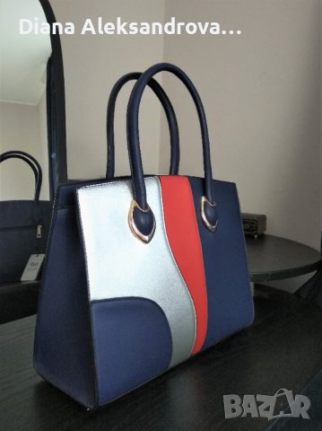 Дамска чанта, тип куфарче, тъмносиня. 26лв., снимка 6 - Чанти - 37371330