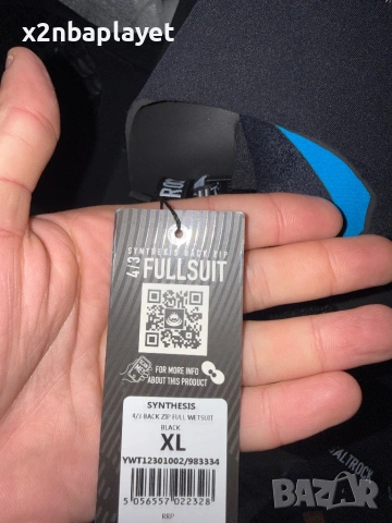 Synthesis 4/3 back zip full wetsuit, снимка 4 - Водни спортове - 53241486