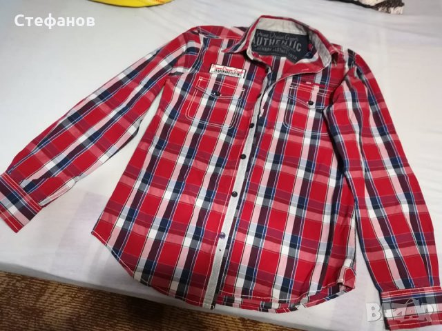 Мъжка риза в червено каре с дълъг ръкав, снимка 2 - Ризи - 35487065
