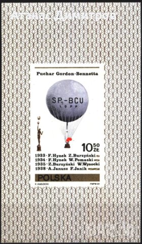 Чист блок Транспорт Авиация Балон 1981 от Полша