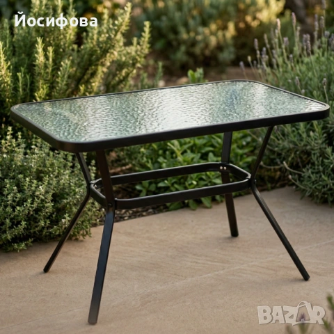 Елегантна правоъгълна маса със стъклен плот – модерен дизайн, снимка 2 - Маси - 54267453