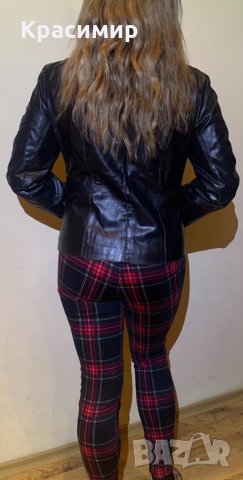 Дамско яке от естествена кожа от Италия-черно, снимка 4 - Якета - 31359335