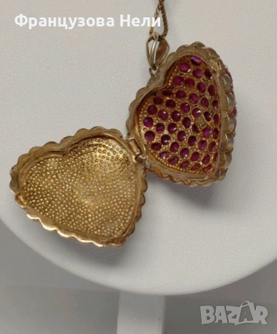 Старинно колие с рубини, снимка 2 - Колиета, медальони, синджири - 53983290