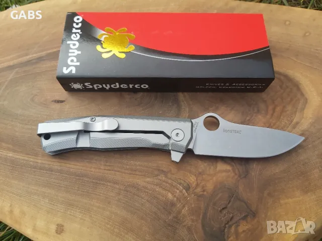 Сгъваем джобен нож Spyderco SpyMyto,Micarta/Titanium, снимка 2 - Ножове - 49294972
