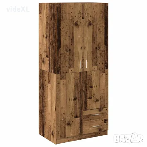 vidaXL Гардероб, старо дърво, 80x52x180 см, ПДЧ（SKU: 855886）