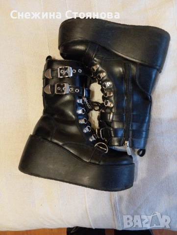 Дамски готик пънк ботуши, снимка 2 - Дамски ботуши - 53931689