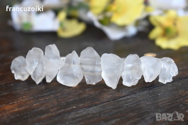 Шнола за коса от матирано стъкло - Бяло